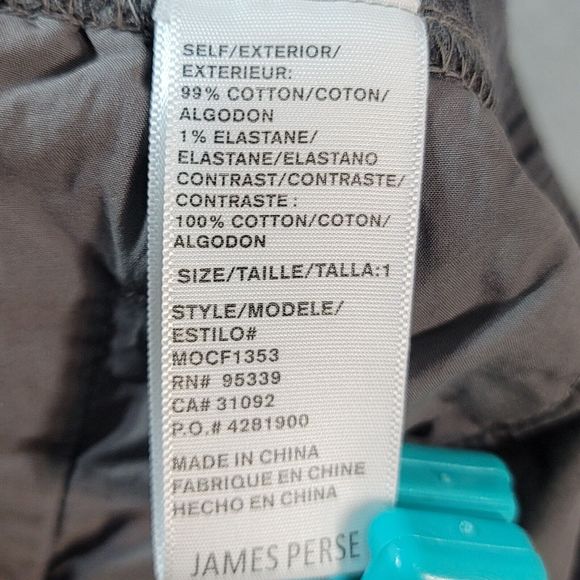 James Perse Relaxed Pants Gray Drawstring 30x29 Cotton Casual Chino Mens Size 1 - Picture 11 of 11